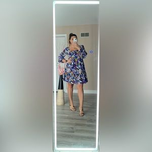 NWT BCBGeneration floral dress, imperial waist, square neck, super flattering on